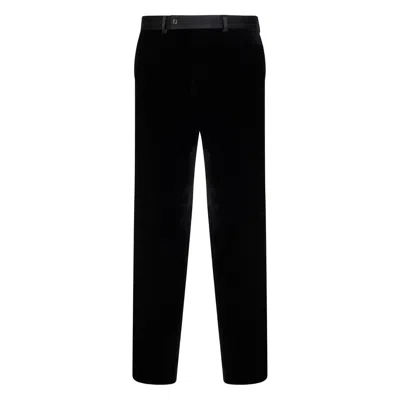 Fendi Tailored Cotton Trousers In Black