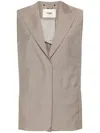 Fendi Embroidered-logo Mohair-wool Waistcoat In Beige