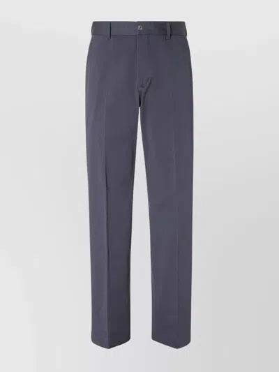 Fendi Tailored Pants With Front Crease And Belt Loops In Blue
