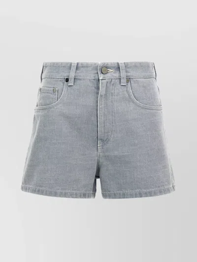 Fendi Tailored Shorts With Pockets And Loops In Gray