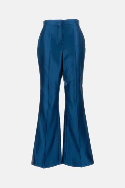 Fendi Tailored Silk Trousers In Blue