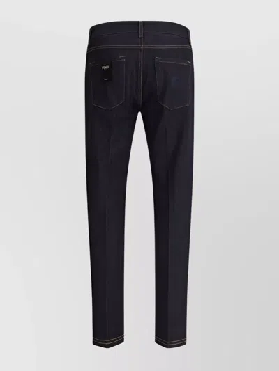 Fendi Tailored Straight Leg Jeans In Blue