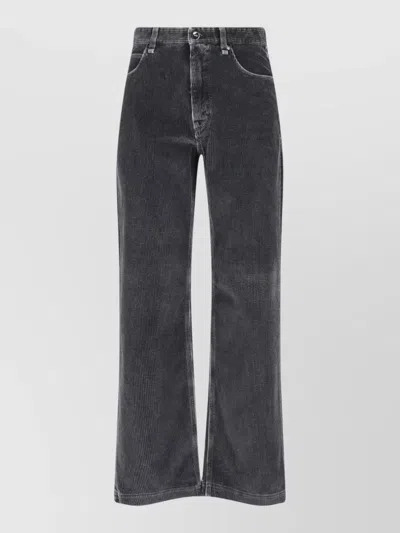 Fendi Tailored Trousers Belt Loops Pockets Design In Black