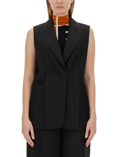 Fendi Sleeveless Blazer In Black