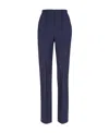 Fendi Tailored Virgin Wool Slim-cut Trousers In Blue