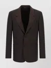 Fendi Tailored Wool Blazer Notch Lapel In Brown