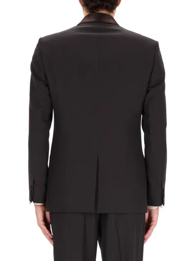 Fendi Tailored Wool Blend Blazer In Brown