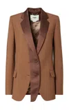 Fendi Women Single-breasted Tailored Blazer In Brown