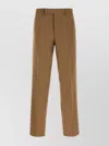 Fendi Men Beige Pants With Belt Loops And Ff Plaque On The Loop In Wool Woman In Multi