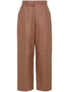 Fendi Tan Coloured Leather Trousers In Brown