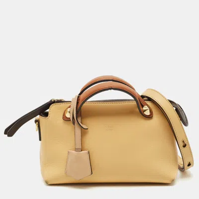 Pre-owned Fendi Tan/brown Leather Mini By The Way Crossbody Bag