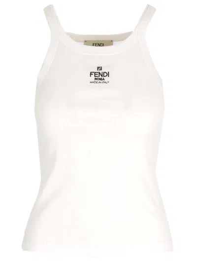 Fendi Tank Top In Neutral