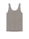 Fendi Roma Ribbed Cotton Tank Top In Grey