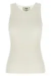 Fendi Top In Misto Seta Avorio Donna