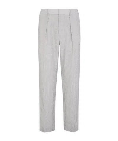 Fendi Tapered-leg Striped Trousers In Gray