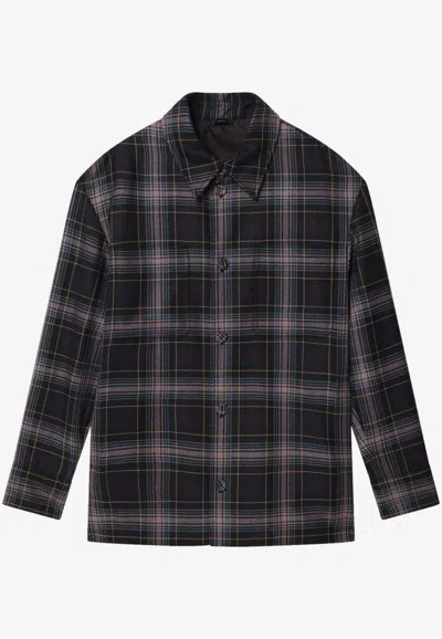 Fendi Tartan Check Buttoned Shirt In Black