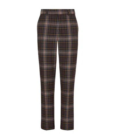 Fendi Tartan Pipe Trousers In Black