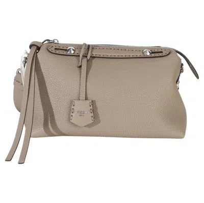 Pre-owned Fendi Taupe Cuoio Romano Selleria Sintetica Medium By The Way Satchel In Brown