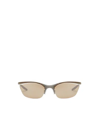 Fendi Taupe Metal Sfilata Sunglasses With Silver Lenses In Light Brown