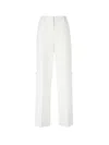 Fendi White Technical Canvas Straight-leg Trousers In White