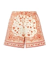 Fendi Technical Cotton Shorts With Coral Bandana Print In Multi
