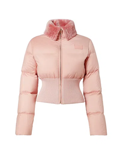 Fendi Women Technical Fabric And Shearling Down Jacket In Multi