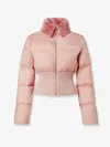 Fendi Women Technical Fabric And Shearling Down Jacket In Pink