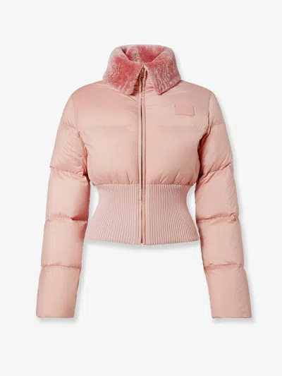 Fendi Women Technical Fabric And Shearling Down Jacket In Multi