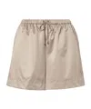 Fendi Technical Silk Shorts In Nude