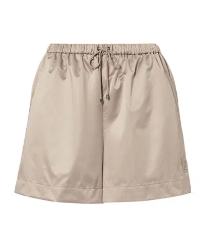 Fendi Technical Silk Shorts In Nude