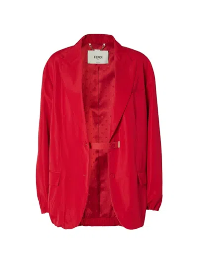 Fendi Technical Viscose Red Jacket
