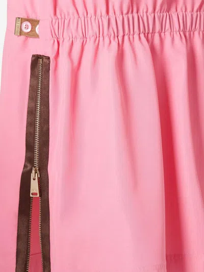 Fendi Technical Viscose Skirt In Pink