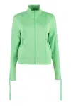 Fendi Logo-tape Zip-up Sweatshirt In Green