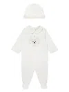 Fendi Teddy Bear-embroidered Babygrow Set In White