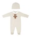 Fendi Teddy Bear-embroidered Babygrow Set In White
