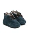 Fendi Teddy-bear Motif Crib Shoes In Blue