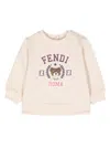 Fendi Teddy Bear-motif Sweatshirt In Neutrals