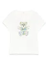 Fendi White Jersey Baby T-shirt With Multicolor Print In White