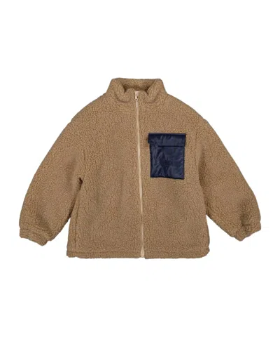 Fendi Kids' Teddy Fleece Slim Jacket In Brown