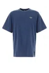 Fendi Logo-print Crew Neck Cotton T-shirt In Blue