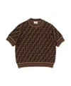 Fendi Ff Monogram-logo Knitted Top In Black
