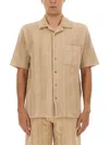 Fendi Relaxed Fit Stripe Shirt In Neutral