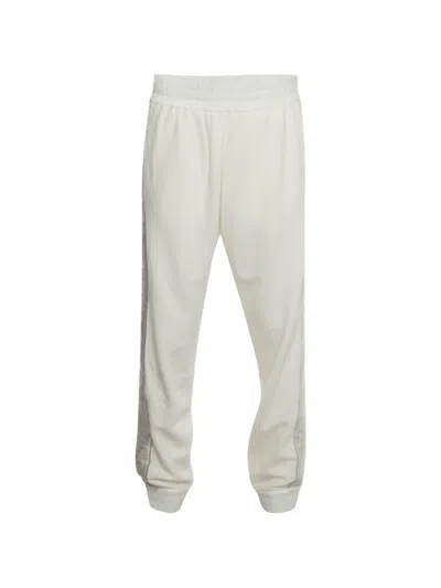 Pre-owned Fendi Terry Side-stripe Track Pants In White