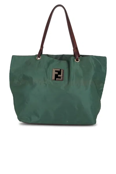 Pre-owned Fendi Tessuto Tote Bag In Green