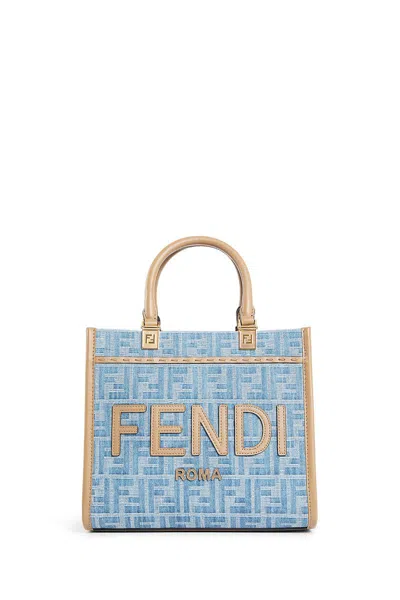 Fendi Woman Blue Top Handle Bags In Multicolor