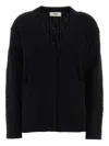 Fendi Black Wool Blend Cardigan In Black