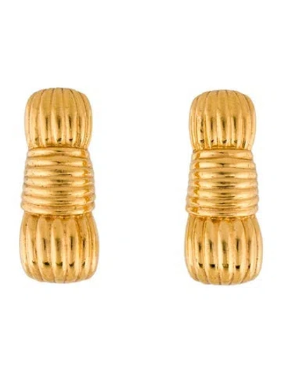 Pre-owned Fendi Textured Clip-on Earrings In Multi