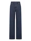 Fendi Textured Denim Jeans In Blue