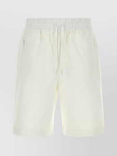 Fendi Textured Fabric Bermuda Shorts In White