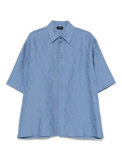 Fendi Textured Finish Shirt In Blue